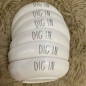 NEW Set of 6 Rae Dunn DIG IN Melamine Bowls